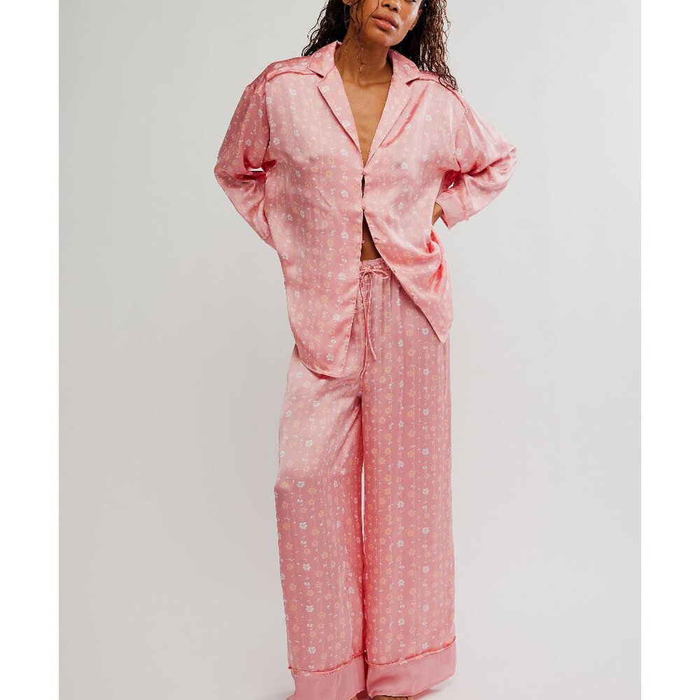 FREE PEOPLE Dreamy Days PJ Set / Coral Combo